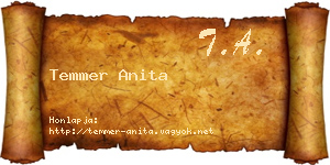 Temmer Anita névjegykártya